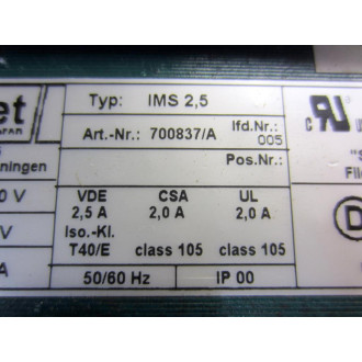 Ismet IMS 2,5 Transformer IMS 2.5 700837A - Used