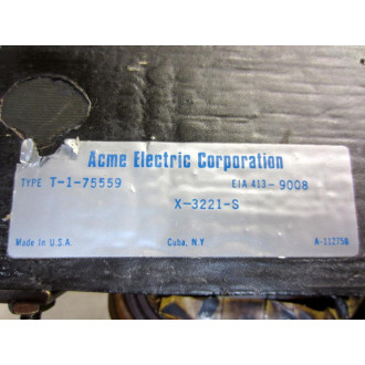 Acme Electric T-1-75559 Transformer X-3221-S - Used