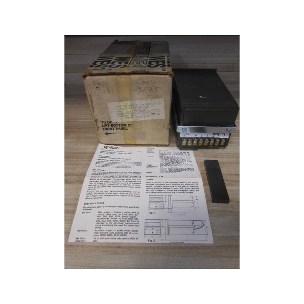 West Instrument 800M Mounting Box For Controller Model 800M