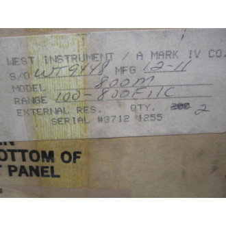 West Instrument 800M Mounting Box For Controller Model 800M