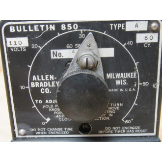 Allen Bradley 850-A Timer 850A Type A - Used