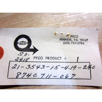 Pyco 21-3543-15-4.19-240 Thermocouple Probe 874C711-067 - New No Box