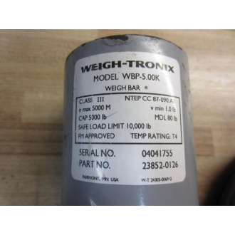 Weigh-Tronix 23850-0126 Weigh Bar Load Cell WBP-5.00K - Used