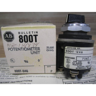 Allen Bradley 800T-U46 Potentiometer Unit 800TU46 Ser. P