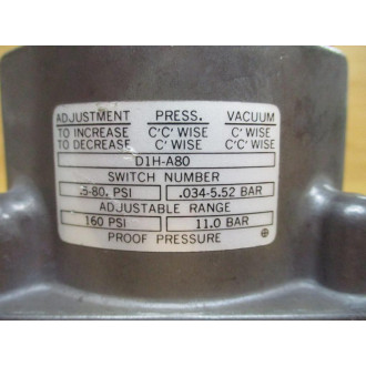 Barksdale D1H-A80 Pressure Switch D1HA80 - New No Box