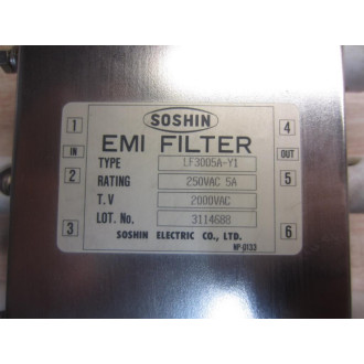 Soshin LF3005A-Y1 EMI Filter LF3005AY1 - New No Box