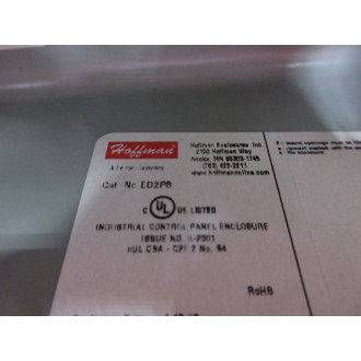 Hoffman ED2PB Push Button Enclosure - New No Box