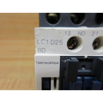 Telemecanique LC1-D25BD Schneider Contactor WO Cover, WO Diode Slot - Used