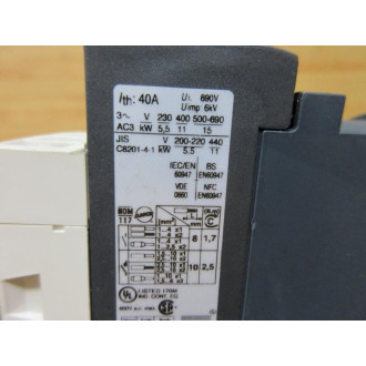 Telemecanique LC1-D25BD Schneider Contactor WO Cover, WO Diode Slot - Used