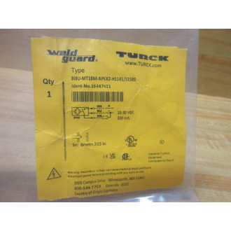 Turck BI8U-MT18M-AP6X2-H1141S1589 Inductive Sensor 16447411