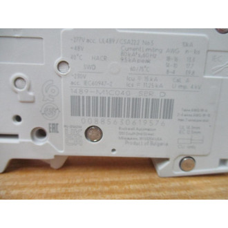 Allen Bradley 1489-M1C040 Circuit Breaker 4 AMP Mounted - New No Box