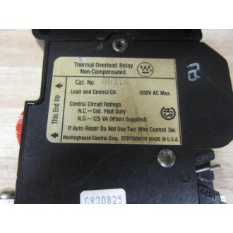 Westinghouse AN31A Thermal Overload Relay Non-Compensated - New No Box