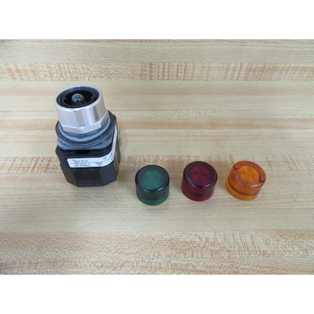 Allen Bradley 800T-PT16R Button w Lenses R,G,A - Used
