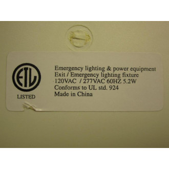 Morris 73012 LED Exit Sign Battery Included