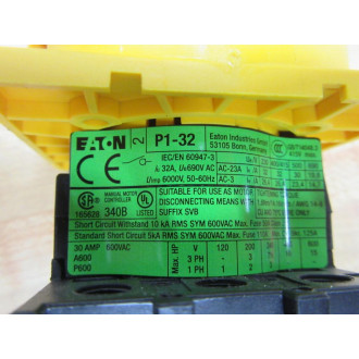 Eaton P1-32 Cutler Hammer Disconnect Switch P132 - New No Box