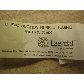 Laerdal 794602 PVC Suction Bubble Tubing 6' Length