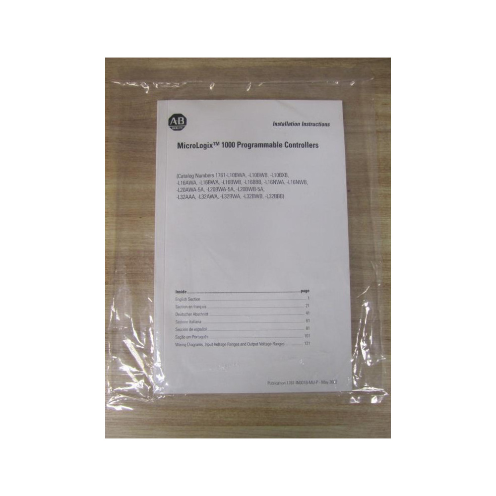 Allen Bradley 40072-057-01(2) Manual 1761-IN001B-MU-P