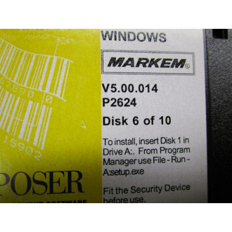 Markem V5.00.014 P2624 Software Disk Set 5-10 Missing Disks 1-4 - Used
