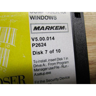 Markem V5.00.014 P2624 Software Disk Set 5-10 Missing Disks 1-4 - Used
