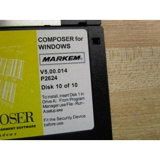 Markem V5.00.014 P2624 Software Disk Set 5-10 Missing Disks 1-4 - Used