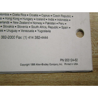 Allen Bradley 955124-62 User Manual For Mini-PLC-2 - Used