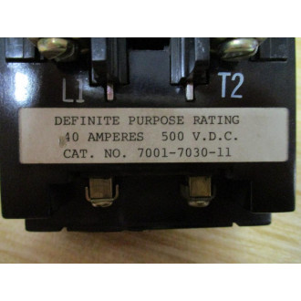 Ward Leonard 7001-7030-11 Contactor  7001703011 110-120V Coil - Used