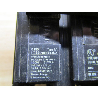 SiemensGouldITE Q350 Circuit Breaker 50A 3P - Used