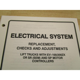 Hyster 897640 Electrical System Manual Hy-897640 - Used