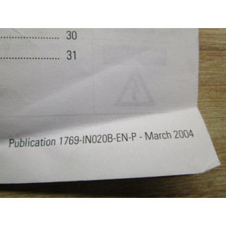 Allen Bradley 957867-52 Manual For 1769-L32E, -L35E - Used