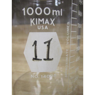 Kimble 14005-1000 KIMAX 1000mL Heavy Duty Glass Beaker 140051000 - Used