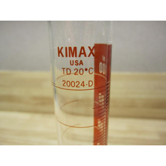 Kimble 20024-D KIMAX Red Stripe 100 mL Cylinder 20024D100 - New No Box