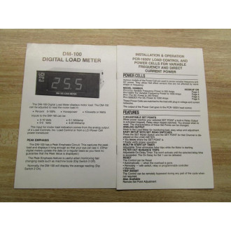 LCI DM-100 Manual For Digital Load Meter - Used