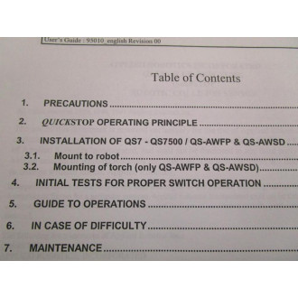 Applied Robotics 95010 User's Guide QS7-QS7500QS-AWFP & QS-AWSD - Used