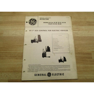 General Electric GEK-40724B Instruction Manual For EV-1* SCR Control - Used