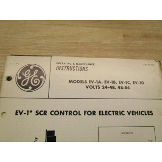 General Electric GEK-40724B Instruction Manual For EV-1* SCR Control - Used
