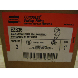 Crouse-Hinds EZS36 1" Hub Sealing Fitting