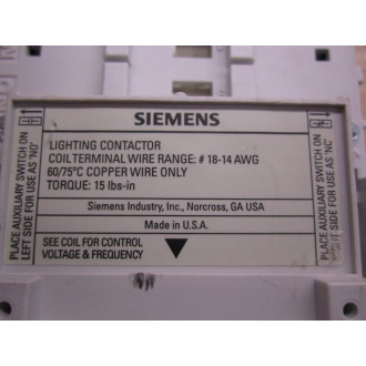 Siemens LC-E0-0-C-4-06-240-A Lighting Contactor LCE00C406240A - Used