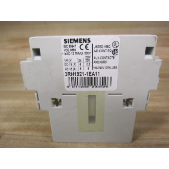 Siemens 3RH1921-1EA11 Auxiliary Switch Block 3RH19211EA11 (Pack of 3) - Used