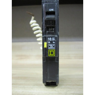 Square D QOB-115 Circuit Breaker 15Amp QOB115 WCoiled Wire - Used