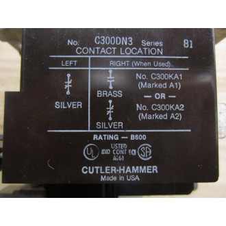 Cutler Hammer C300DN3 Eaton Overload Relay - Used