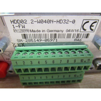 Rexroth HDD02.2-W040N-HD32-01-FW Drive Controller - Used