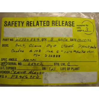 Crane 65380884 Eye Bolt - New No Box