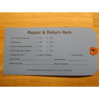 Repair & Return Tag (Pack of 1094)