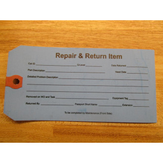 Repair & Return Tag (Pack of 1094)