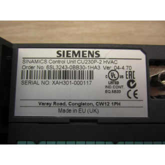 Siemens 6SL3243-0BB30-1HA3 Sinamics Control Unit - New No Box
