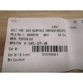 Powerblock B-SAFE-STP-0B Belt FME Safe Scaffold Wrench Holder