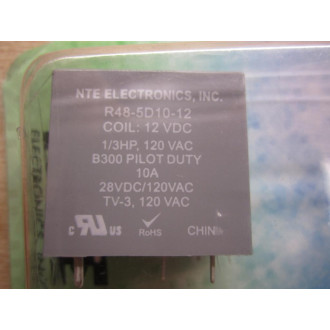 NTE Electronics R48-5D10-12 Power Relay