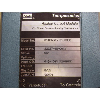 MTS 0110660503102000 Analog Output Module - Used