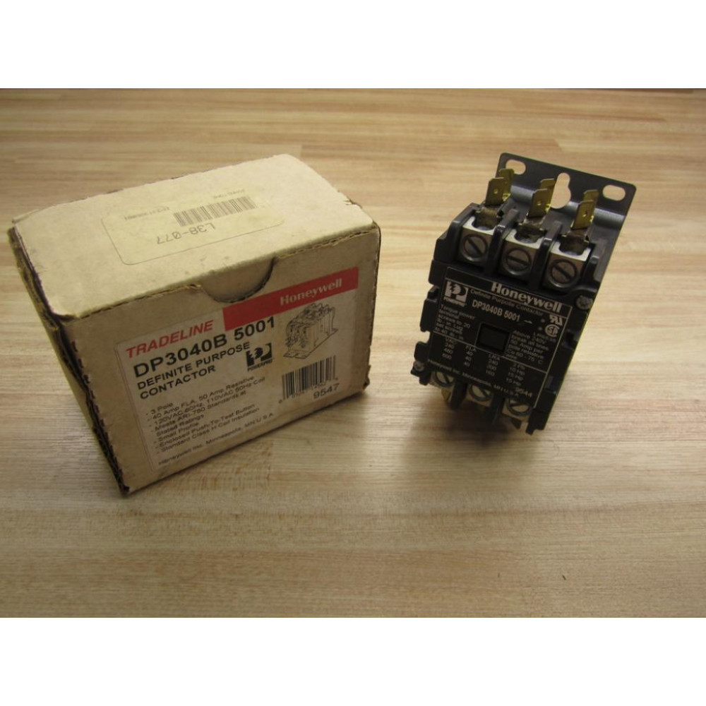 Honeywell DP3040B-5001 Definite Purpose Contactor