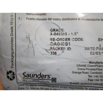Saunders DA040B1 Diaphragm - New No Box